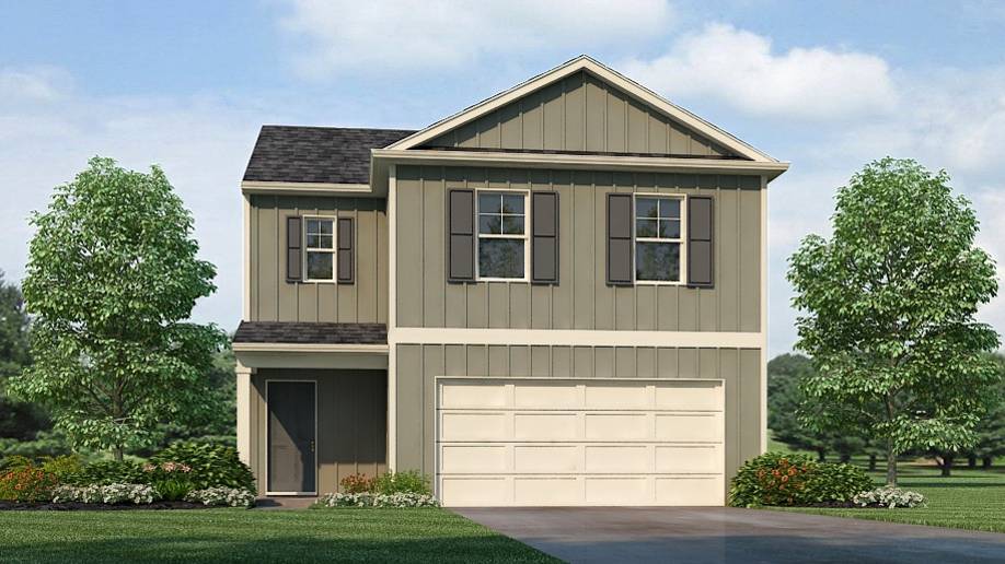 Rendering of the Taylor plan offering a generous 1,613 square feet of space, featuring 4 bedrooms and 2.5 bathrooms for a comfortable living experience.