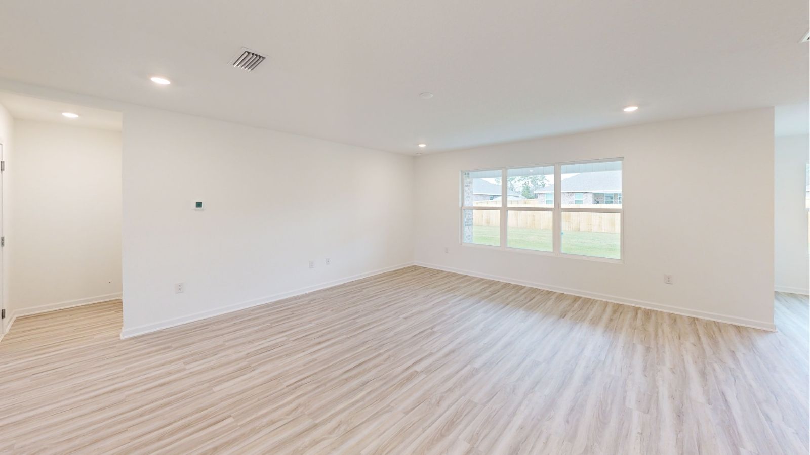 The Alston plan is a brand new single-level layout with 3 bedrooms, 2 bathrooms, and offers 1,734 square feet of living space. One standout feature of the Rhett plan is the seamless integration of the kitchen, breakfast area, and a dining area open concept layout, with direct access to a covered porch area. The kitchen is equipped with granite countertops, stainless steel appliances, and a pantry for added convenience and modern style. The Alston offers some luxurious convenience while priced for our express style plans.   The living area offers the wide open style that leads to a shaded covered patio, creating a welcoming space for relaxation and entertaining. Bedroom One suite offers a large walk in closet area, a gorgeous double vanity, and convenient access to the living area for added comfort and luxury. For convenience and storage, the plan includes a two-car garage and a laundry room. In addition to Bedroom One suite, there are 2 other bedrooms and another full bathroom, providing ample space for family and guests. Furthermore, the home comes with a one-year builder's warranty, ensuring peace of mind for the new homeowners.   Furthermore, every home is accompanied by a one-year builder's warranty to provide you with added peace of mind. It's important to note that our smart home technology package is included as part of your new home. The Smart Home Technology Package we offer is designed for effortless use and provides unmatched convenience, allowing you to easily control various essential features with just a simple touch. Some of the features of this package include lighting automation, an IQ panel, a video doorbell, keyless front door entry, and the ability to manage the temperature from the comfort of your phone. Give us a call and schedule your personal guided tour of the Alston today!