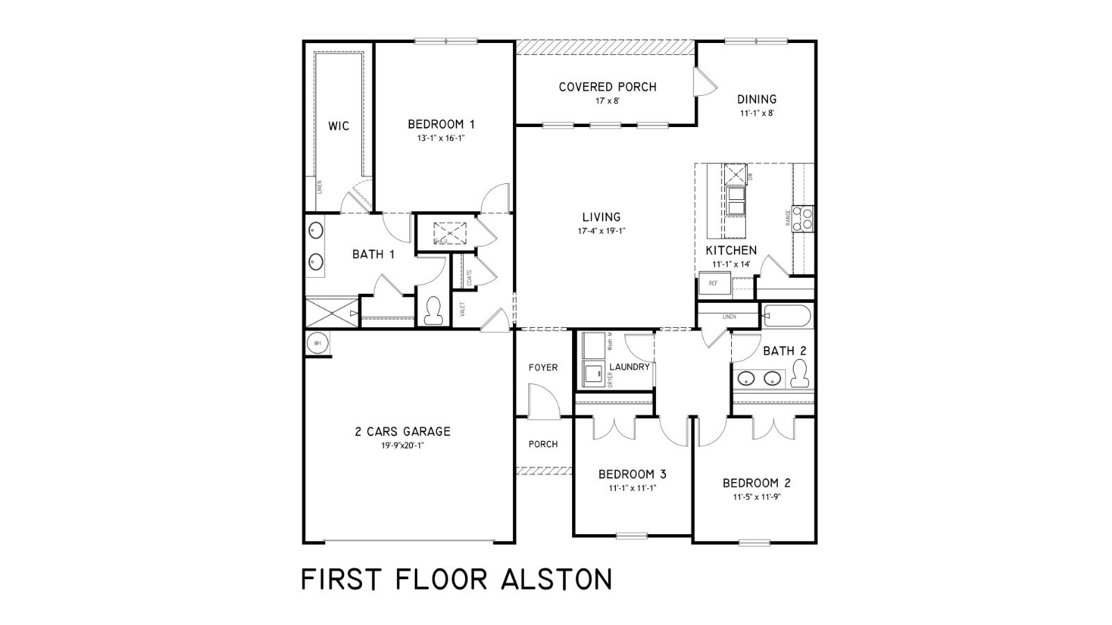 The Alston plan is a brand new single-level layout with 3 bedrooms, 2 bathrooms, and offers 1,734 square feet of living space. One standout feature of the Rhett plan is the seamless integration of the kitchen, breakfast area, and a dining area open concept layout, with direct access to a covered porch area. The kitchen is equipped with granite countertops, stainless steel appliances, and a pantry for added convenience and modern style. The Alston offers some luxurious convenience while priced for our express style plans.   The living area offers the wide open style that leads to a shaded covered patio, creating a welcoming space for relaxation and entertaining. Bedroom One suite offers a large walk in closet area, a gorgeous double vanity, and convenient access to the living area for added comfort and luxury. For convenience and storage, the plan includes a two-car garage and a laundry room. In addition to Bedroom One suite, there are 2 other bedrooms and another full bathroom, providing ample space for family and guests. Furthermore, the home comes with a one-year builder's warranty, ensuring peace of mind for the new homeowners.   Furthermore, every home is accompanied by a one-year builder's warranty to provide you with added peace of mind. It's important to note that our smart home technology package is included as part of your new home. The Smart Home Technology Package we offer is designed for effortless use and provides unmatched convenience, allowing you to easily control various essential features with just a simple touch. Some of the features of this package include lighting automation, an IQ panel, a video doorbell, keyless front door entry, and the ability to manage the temperature from the comfort of your phone. Give us a call and schedule your personal guided tour of the Alston today!