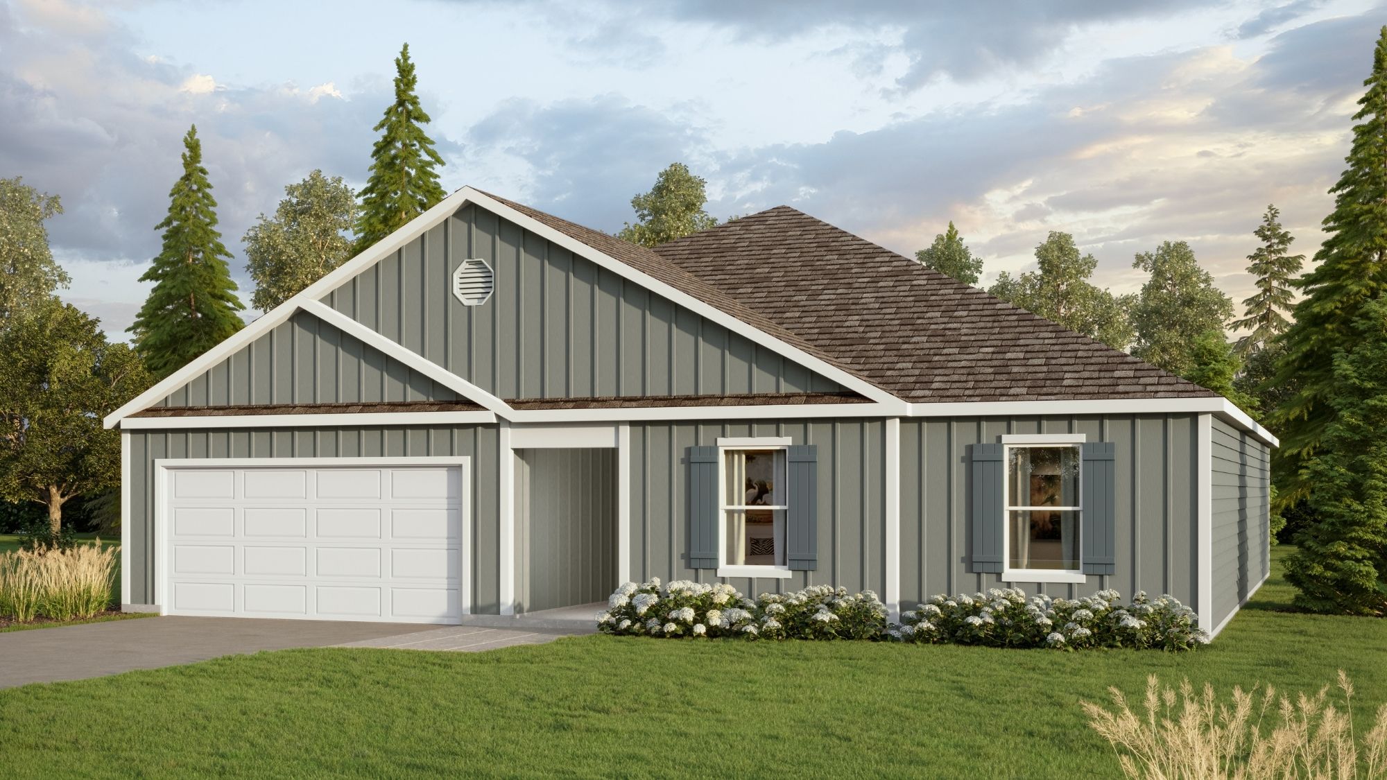 Rendering of our Cairn floorplan, featuring 4 bedrooms and 2 bathrooms across 2,028 square feet.