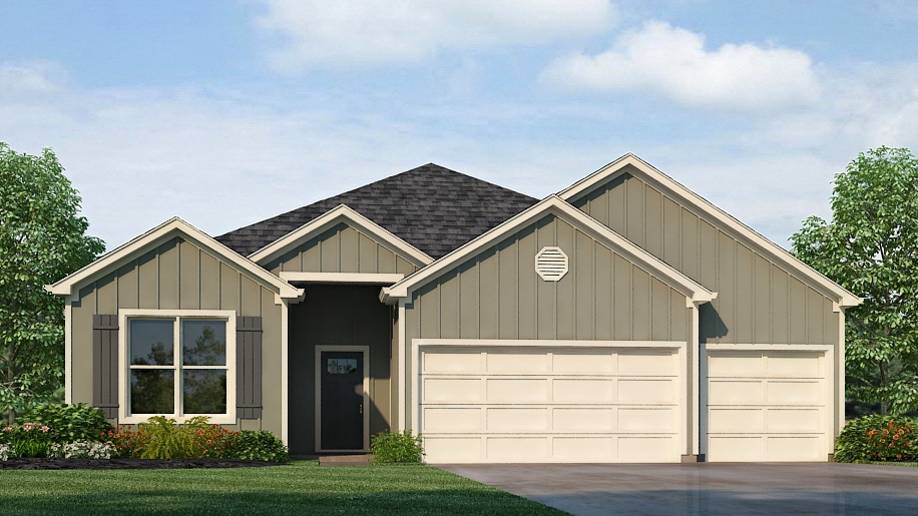 The stunning Destin plan presents a charming single-level home with 4 bedrooms, 3 bathrooms, a generous covered patio, and a 3-car garage. This home boasts a spacious breakfast nook, a separate dining area, and a large living area, creating an inviting open design perfect for effortless entertaining. The kitchen features a sizable island bar and a convenient corner pantry. Bedroom 1 offers ample space and is accompanied by an adjoining bath that includes a double vanity, a luxurious garden tub, a separate shower, and a sizable walk-in closet. Additionally, there are 3 other bedrooms throughout the home, accompanied by 2 bathrooms. Quality materials and workmanship throughout, with superior attention to detail, plus a one-year builder’s warranty. Your new home also includes our smart home technology package! A D.R. Horton Smart Home is equipped with technology that includes the following: a Z-Wave programmable thermostat manufactured by Honeywell; a Z-Wave door lock manufactured by Kwikset; a Z-Wave wireless switch manufactured by Eaton Corporation; a Qolsys, Inc. touchscreen Smart Home control device; an automation platform from Alarm.com; a SkyBell video doorbell; an Amazon Echo Dot.* Talk to a New Home Sales Agent for details.