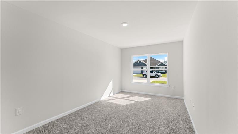 The Sawyer is a new favorite single-level plan hosting 5 bedrooms and 3 bathrooms, featuring a unique 2,481 square feet of open floorplan style living space. The Sawyer Plan offers a spacious covered patio and a 2-car garage – all on one level. Sitting just under 2,500 square feet, this home comes with a large breakfast nook, a separate dining area, and a large living area making a very comfortable open design for easy entertaining. In the kitchen, you will find a large island bar and a corner pantry.   As you enter the home, you are met with an inviting open floor plan with direct access to your living, dining and kitchen areas, a full guest bathroom, and the second, third, and fourth bedrooms. Immediately on either side you will have access to your two-car garage, perfect for multiple vehicles, and storage. Privately tucked away in this area is also the additional fifth bedroom, ideal for guest stays or a private office. Opposite the back end of the home will be your spacious, luxurious primary bedroom with full access to a walk-in closet, a large primary bathroom hosting a double vanity, and a shower.    Coming back to the center of the home, you will find the stunning open layout of the living area and beautiful kitchen. The kitchen includes granite countertops, stainless steel appliances, stylish shaker cabinetry, and a center island perfect for additional seating. With natural light and nearby covered patio access, the living and dining area are integrated perfectly to complete this relaxing atmosphere. Enjoy easy maintenance in your home with our luxury vinyl plank flooring. In addition to all the features and amenities our Sawyer Plan offers, each home is built with our Smart Home technology package, designed to bring the ease and convenience of life right to your fingertips. As a most popular favorite, this plan is ideal for any size family. Call to schedule your personal guided tour of the Sawyer plan today!