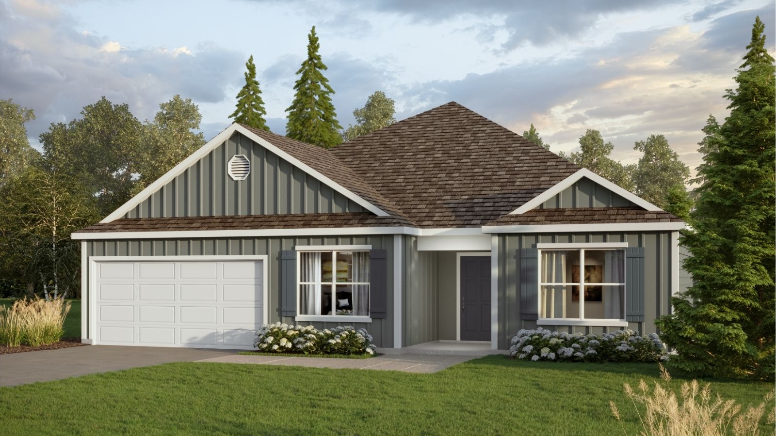 The Sawyer is a new favorite single-level plan hosting 5 bedrooms and 3 bathrooms, featuring a unique 2,481 square feet of open floorplan style living space. The Sawyer Plan offers a spacious covered patio and a 2-car garage – all on one level. Sitting just under 2,500 square feet, this home comes with a large breakfast nook, a separate dining area, and a large living area making a very comfortable open design for easy entertaining. In the kitchen, you will find a large island bar and a corner pantry.   As you enter the home, you are met with an inviting open floor plan with direct access to your living, dining and kitchen areas, a full guest bathroom, and the second, third, and fourth bedrooms. Immediately on either side you will have access to your two-car garage, perfect for multiple vehicles, and storage. Privately tucked away in this area is also the additional fifth bedroom, ideal for guest stays or a private office. Opposite the back end of the home will be your spacious, luxurious primary bedroom with full access to a walk-in closet, a large primary bathroom hosting a double vanity, and a shower.    Coming back to the center of the home, you will find the stunning open layout of the living area and beautiful kitchen. The kitchen includes granite countertops, stainless steel appliances, stylish shaker cabinetry, and a center island perfect for additional seating. With natural light and nearby covered patio access, the living and dining area are integrated perfectly to complete this relaxing atmosphere. Enjoy easy maintenance in your home with our luxury vinyl plank flooring. In addition to all the features and amenities our Sawyer Plan offers, each home is built with our Smart Home technology package, designed to bring the ease and convenience of life right to your fingertips. As a most popular favorite, this plan is ideal for any size family. Call to schedule your personal guided tour of the Sawyer plan today!