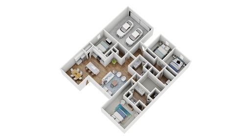 A 3-d view of our Cairn floorplan.
