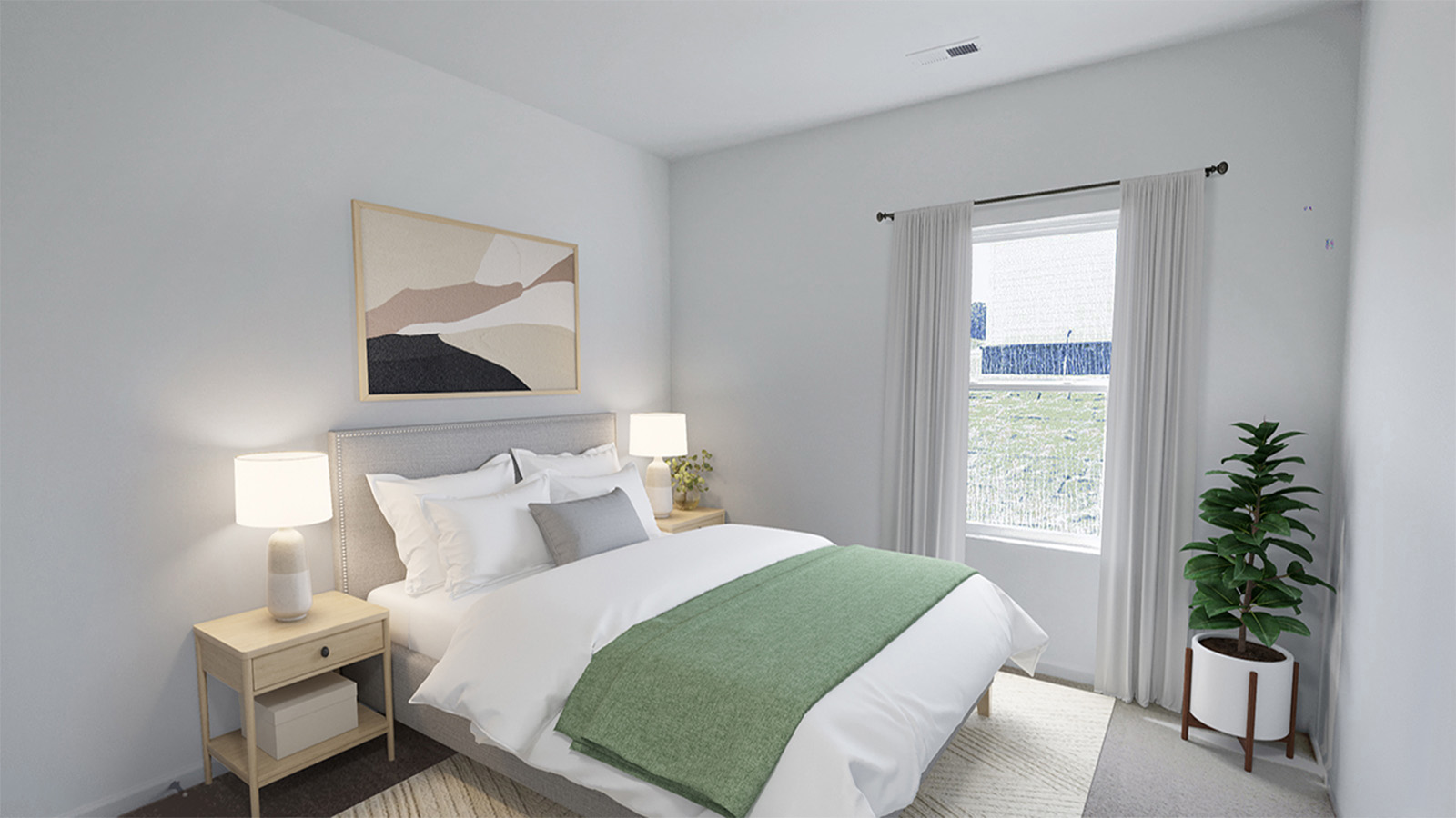 The second bedroom also has enough room for a bedroom suite.