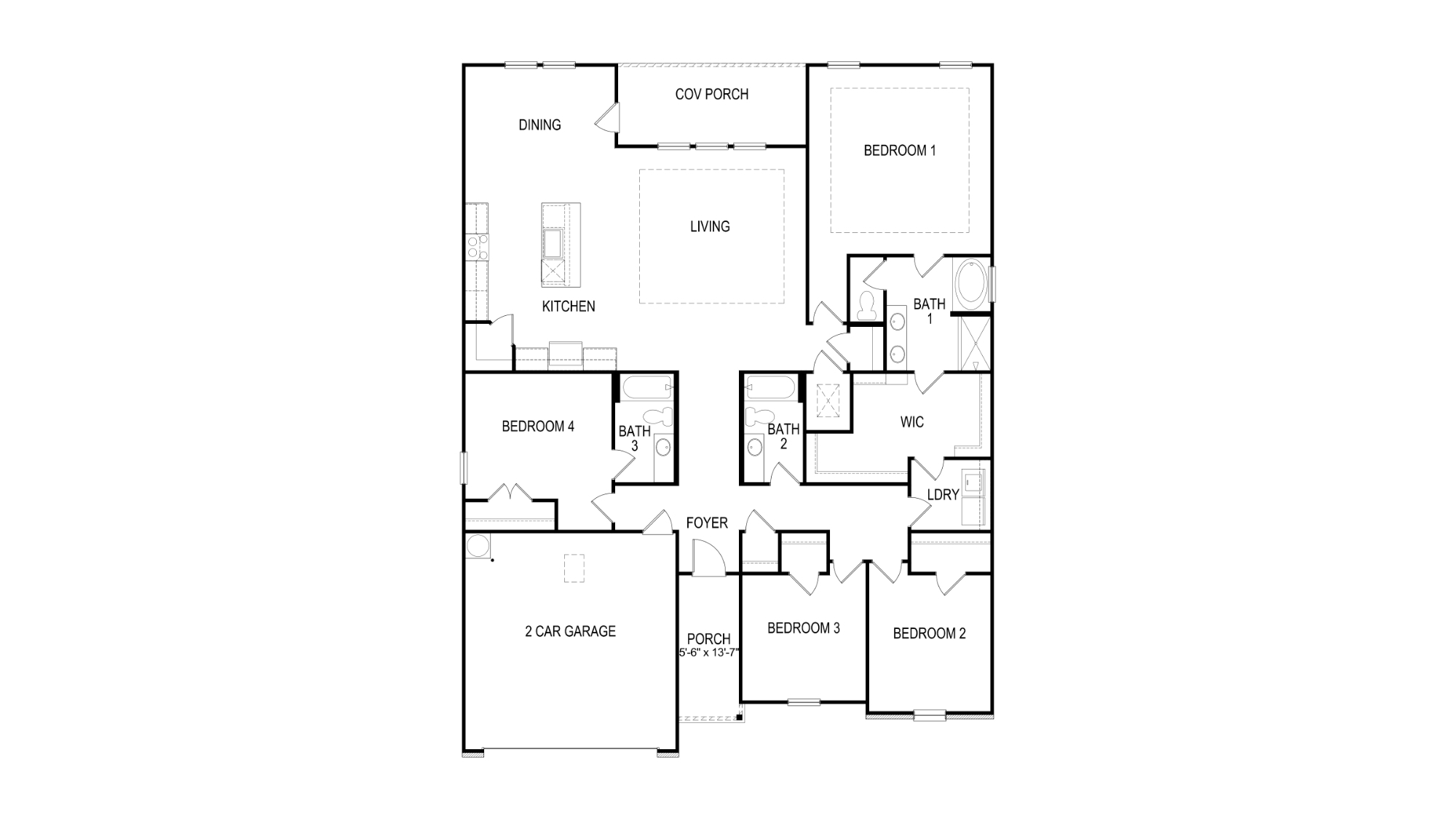 A Rendering of our Oakdale floorplan.