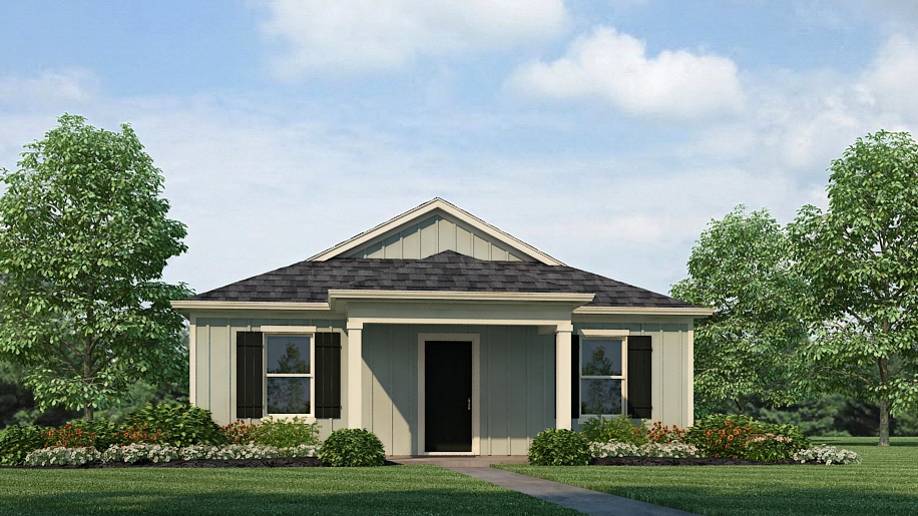 One story home with two car garage elevation B15