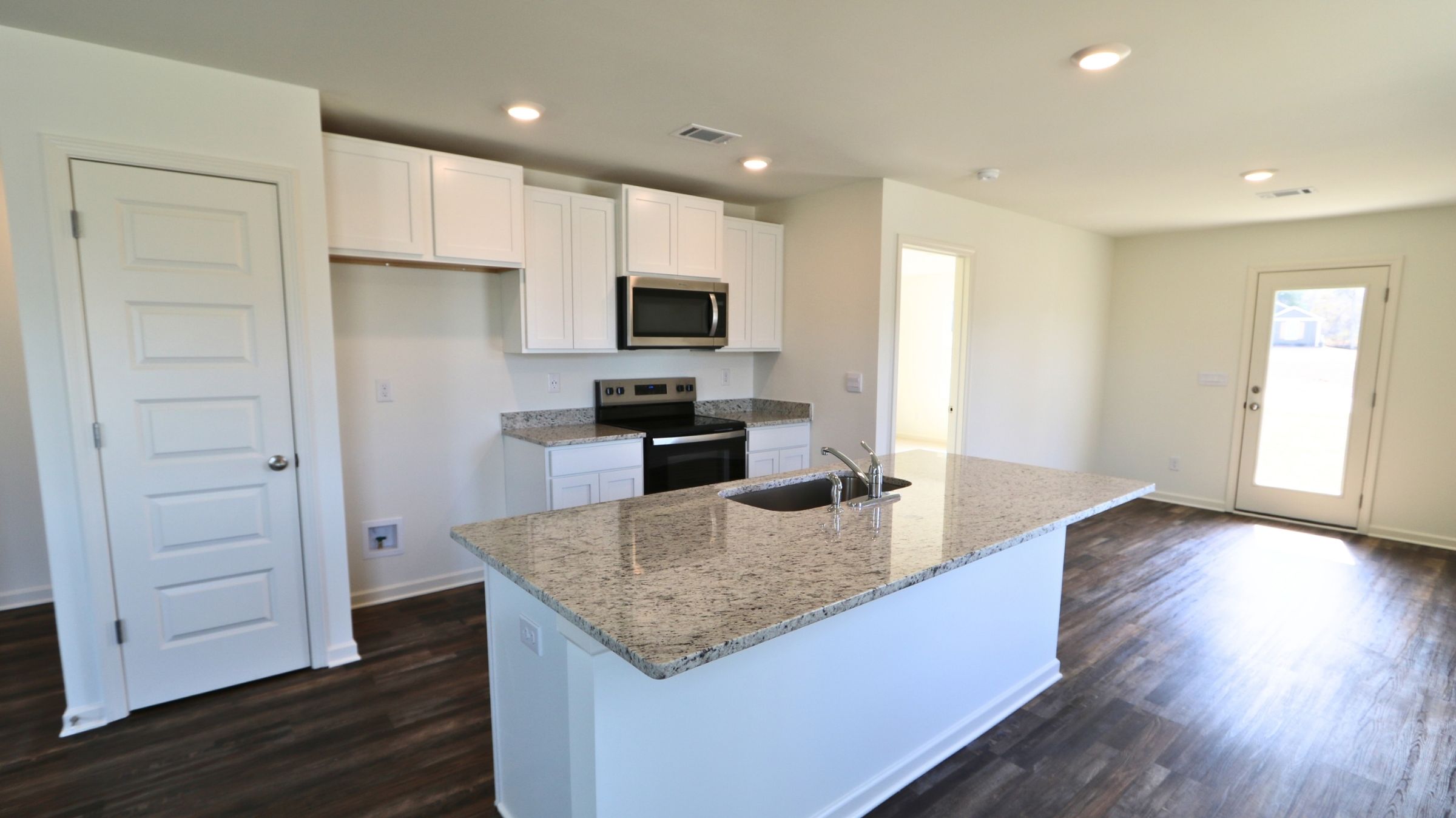 Welcome to the Ryker Plan, one of our floorplans providing new home conveniences, while hosting a comfortable and elegant open concept living. Just under 1,500 square feet, this beautiful single- story home offers 4-bedrooms with 2-bathrooms, and a 1-car garage. Met with a cozy covered porch as you enter the home, an inviting foyer, a full guest bedroom that could also serve as an office, and a hall leading to the 2nd and 3rd secondary bedrooms; with a full bathroom sandwiched in between. Each bedroom boasts plenty of space and sizeable closets for organization. Also, upon entering the home you will have immediate access to the single-car garage, storage, and your laundry room.