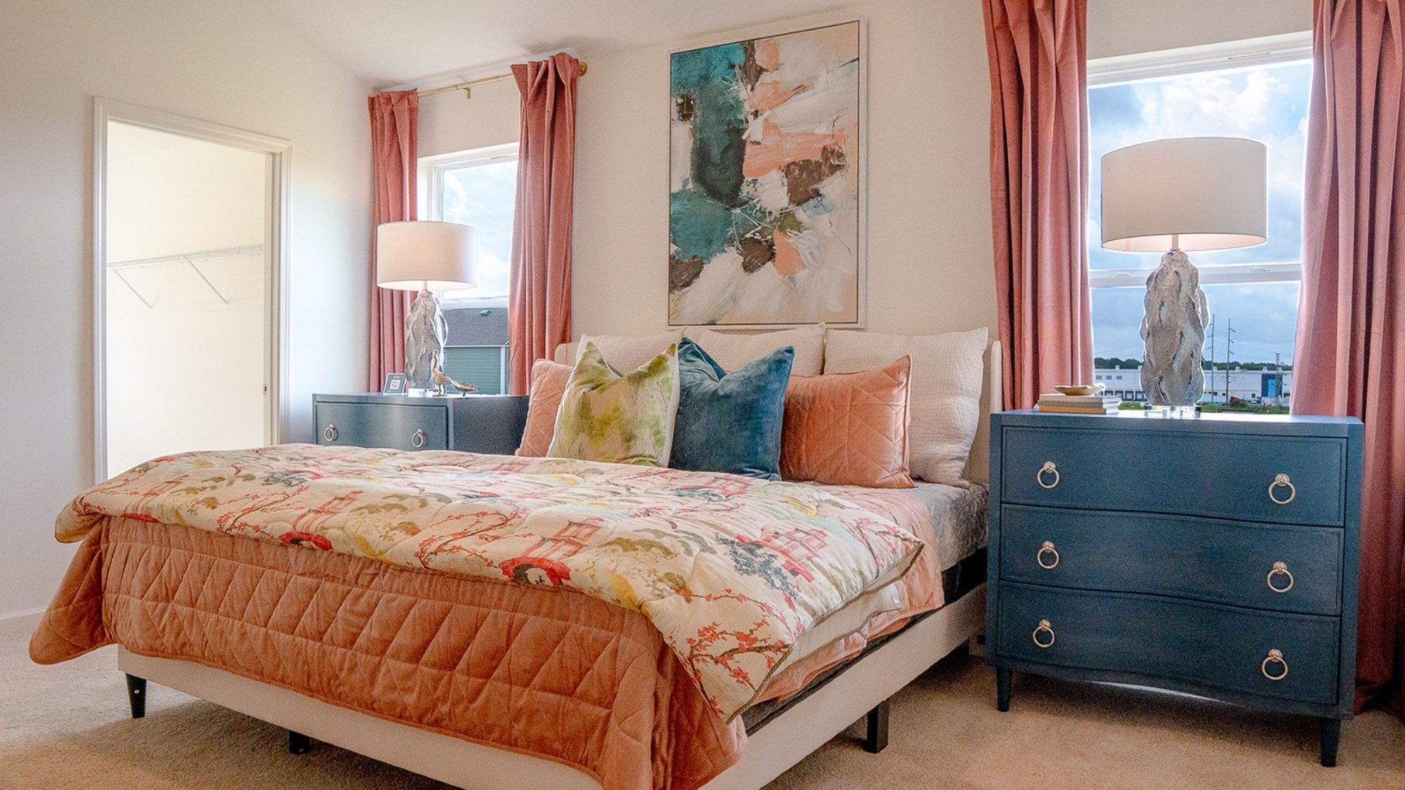 The kitchen features modern finishes and a large amount of cabinet and counter space. The eat-in island has room for the whole family to dine together.