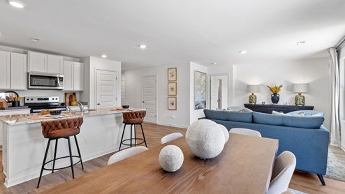 Welcome to the spacious Freeport, offering 4 bedrooms and 2 bathrooms spread across 1,497 square feet all on one level, and a two-car garage for your convenience. The chef-inspired kitchen is designed for culinary enthusiasts, featuring an oversized breakfast island, stainless steel appliances, and a pantry, all flowing seamlessly into a spacious great room for effortless entertaining. The spacious primary bedroom features a luxurious bathroom with a walk-in shower, double vanities, and an oversized walk-in closet. In addition, the other 3 bedrooms all offer generous closets, along with a laundry room, linen closet, and an outdoor patio to complete the plan. You can expect quality materials and workmanship throughout, with superior attention to detail as well as a one-year builder’s warranty. To top it off, your new home comes with a smart home technology package! Every new home at D.R. Horton comes with this smart home technology package, providing a user-friendly experience, making it easy to control essential features with a simple touch. Included in the package are convenient features such as lighting automation, an IQ panel, a video doorbell, keyless front door entry, and the ability to directly manage temperature settings from your smartphone. We also provide the opportunity for you to schedule a personal guided tour of the Freeport plan at your convenience. Feel free to give us a call and take the first step in making The Freeport your new home today!