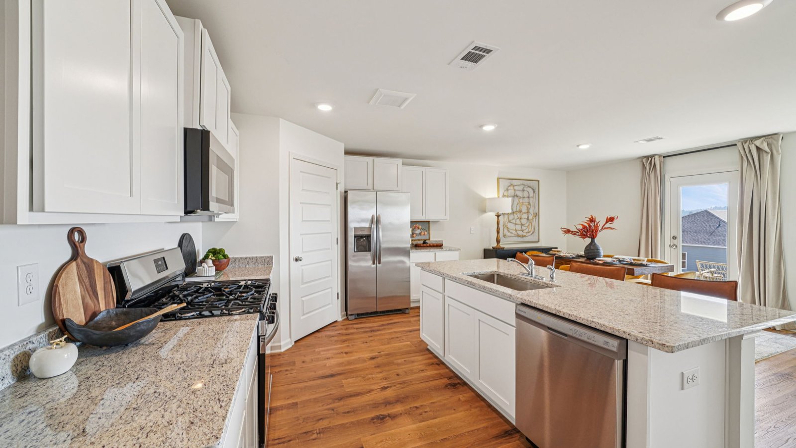 Welcome to the Cali Plan, featuring a seamless open layout just under 1,800 square feet, this beautiful single- story home offers 4-bedrooms with 2-bathrooms, and a 2-car garage.  As you enter the home, you are met with an inviting foyer with storage, a full guest bathroom, and a hall leading to the 2nd and 3rd secondary bedrooms. Further down the hall, on the opposite wall, provides access to the 2-car garage, storage, and your laundry room. Privately tucked away in this area is also the additional 4th bedroom, ideal for guest stays or a private office. Each bedroom is a generous size with a spacious closet.