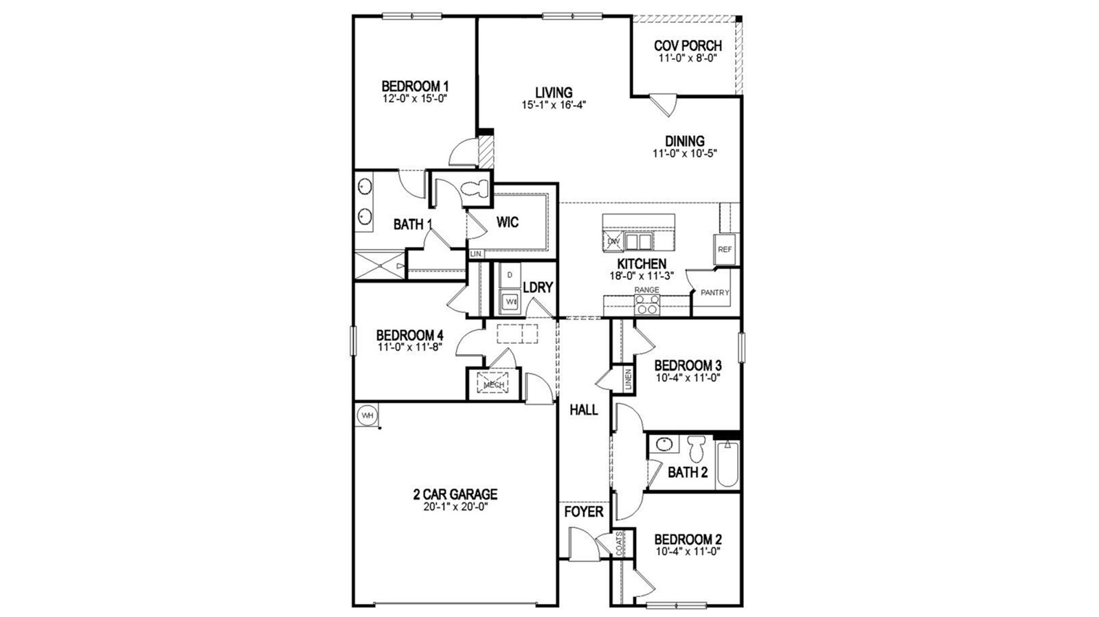 Welcome to the Cali Plan, featuring a seamless open layout just under 1,800 square feet, this beautiful single- story home offers 4-bedrooms with 2-bathrooms, and a 2-car garage.  As you enter the home, you are met with an inviting foyer with storage, a full guest bathroom, and a hall leading to the 2nd and 3rd secondary bedrooms. Further down the hall, on the opposite wall, provides access to the 2-car garage, storage, and your laundry room. Privately tucked away in this area is also the additional 4th bedroom, ideal for guest stays or a private office. Each bedroom is a generous size with a spacious closet.