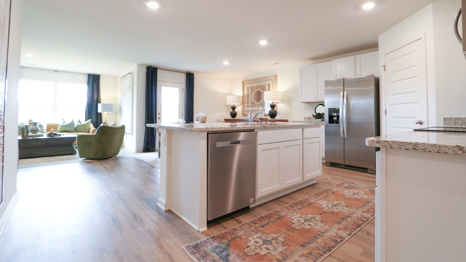 Welcome to the Cali Plan, featuring a seamless open layout just under 1,800 square feet, this beautiful single- story home offers 4-bedrooms with 2-bathrooms, and a 2-car garage.  As you enter the home, you are met with an inviting foyer with storage, a full guest bathroom, and a hall leading to the 2nd and 3rd secondary bedrooms. Further down the hall, on the opposite wall, provides access to the 2-car garage, storage, and your laundry room. Privately tucked away in this area is also the additional 4th bedroom, ideal for guest stays or a private office. Each bedroom is a generous size with a spacious closet.