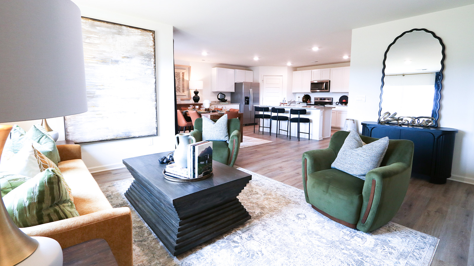 Welcome to the Cali Plan, featuring a seamless open layout just under 1,800 square feet, this beautiful single- story home offers 4-bedrooms with 2-bathrooms, and a 2-car garage.  As you enter the home, you are met with an inviting foyer with storage, a full guest bathroom, and a hall leading to the 2nd and 3rd secondary bedrooms. Further down the hall, on the opposite wall, provides access to the 2-car garage, storage, and your laundry room. Privately tucked away in this area is also the additional 4th bedroom, ideal for guest stays or a private office. Each bedroom is a generous size with a spacious closet.