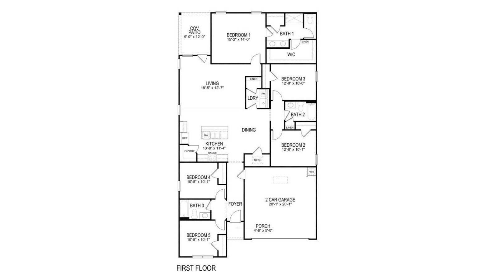 The top- down view of the Lakeside floorplan.
