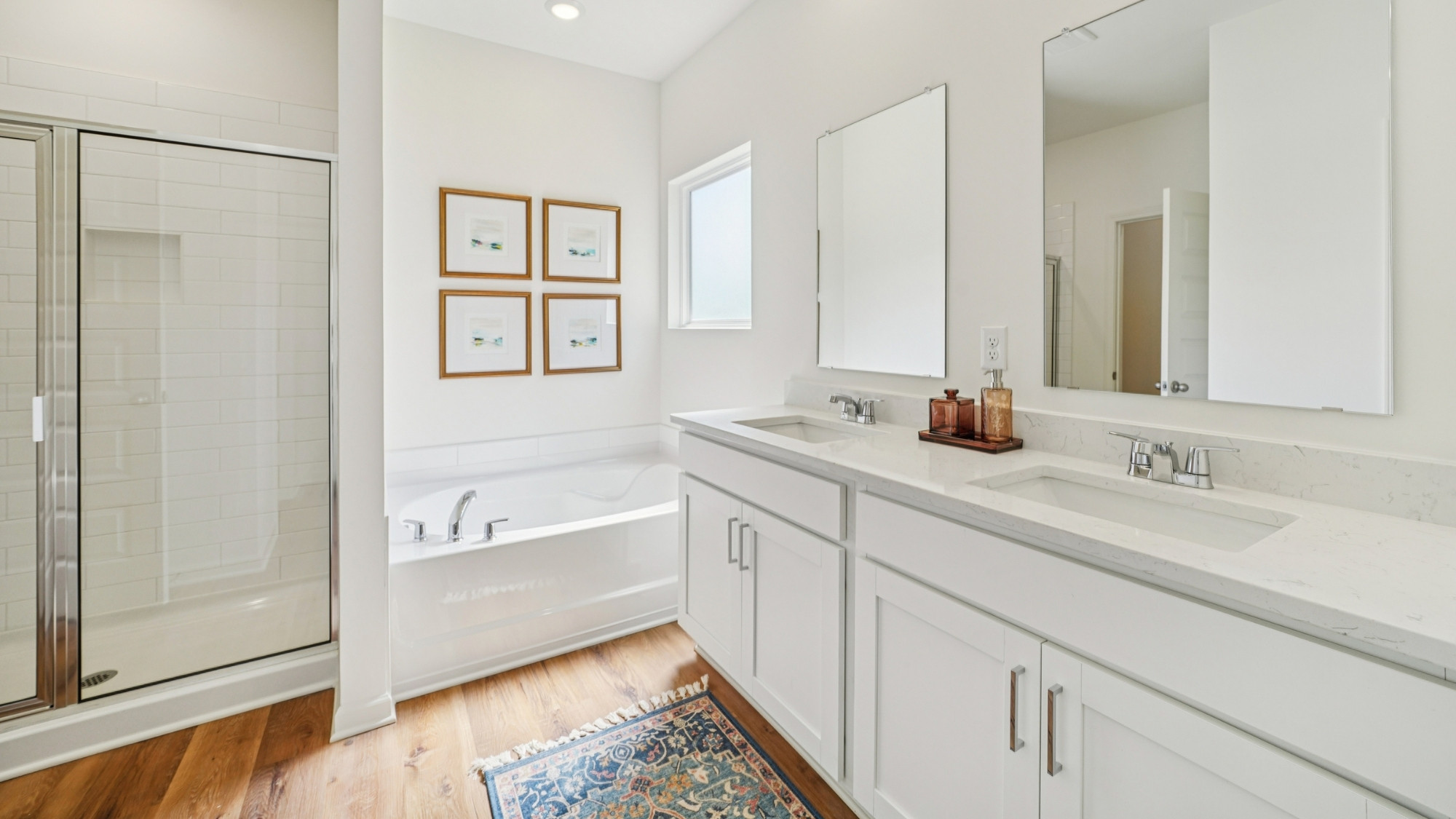 The luxurious primary bathroom.