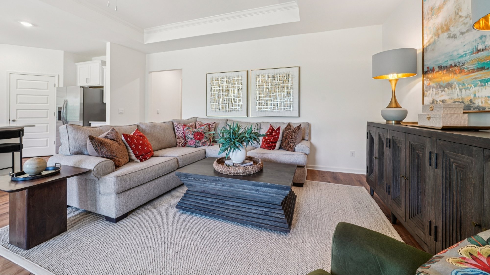 The spacious living room.