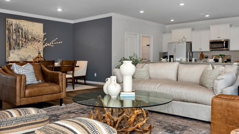 Dining room area with LVP flooring and windows