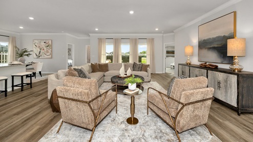 Dining room area with LVP flooring and windows