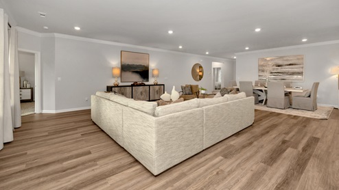 Dining room area with LVP flooring and windows