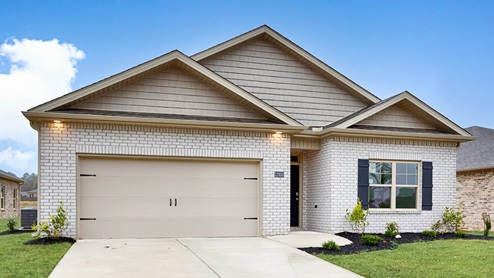 Single story home with brick and two car garage