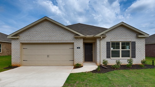 Single story home with brick and two car garage