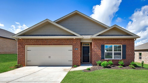 Single story home with brick and two car garage