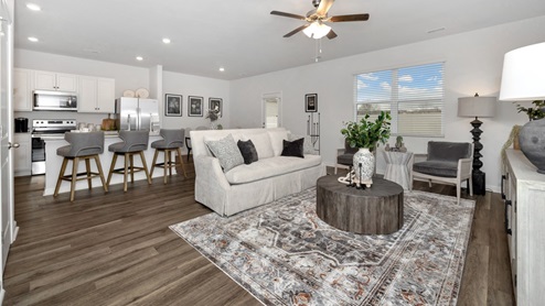Dining room area with LVP flooring and windows