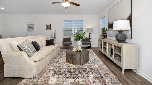 Dining room area with LVP flooring and windows