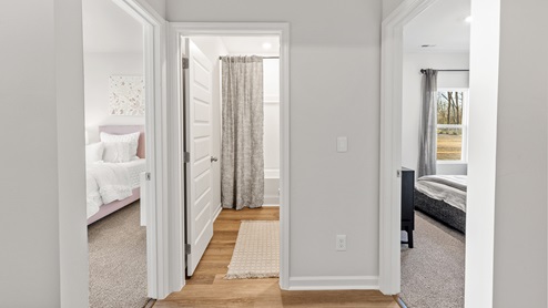 Entry hallway of the home with access to living area