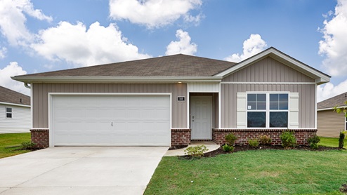 Single story home with vinyl and two car garage