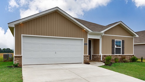 Single story home with vinyl and two car garage