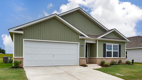 Single story home with vinyl and two car garage