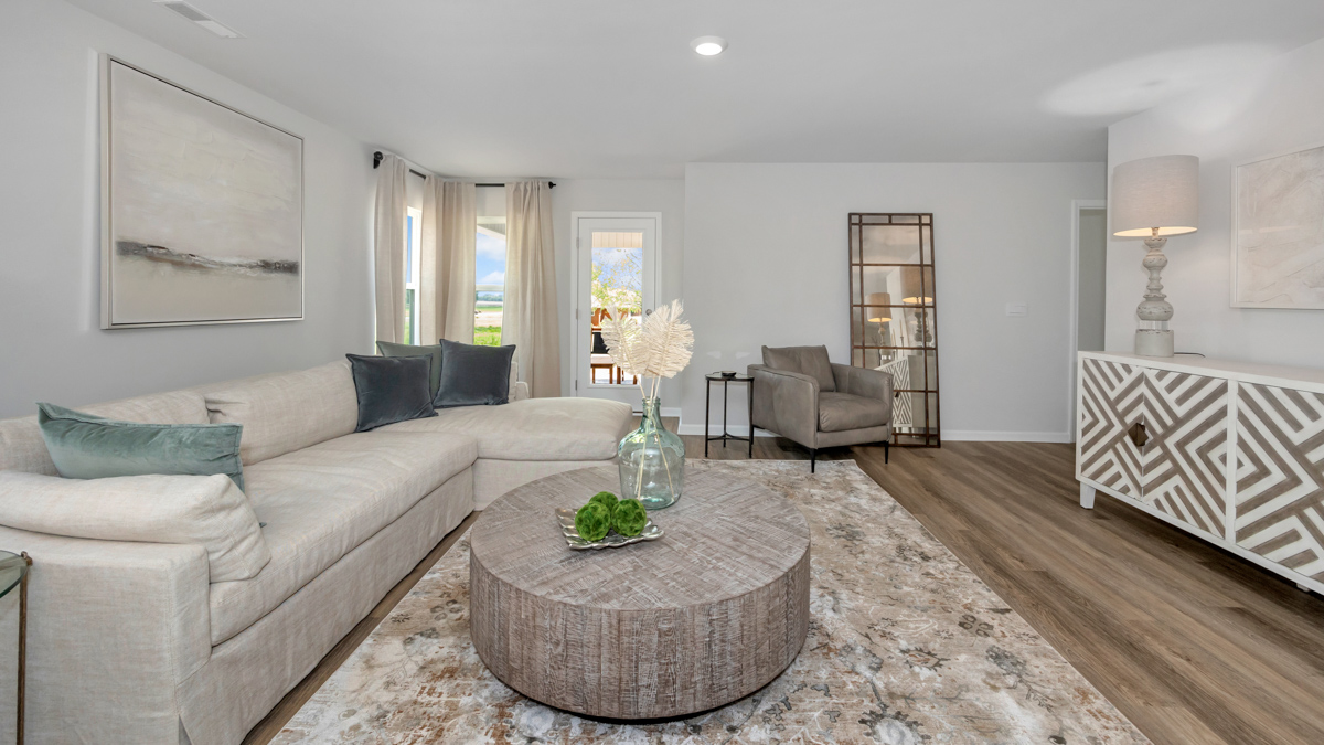 Dining room area with LVP flooring and windows