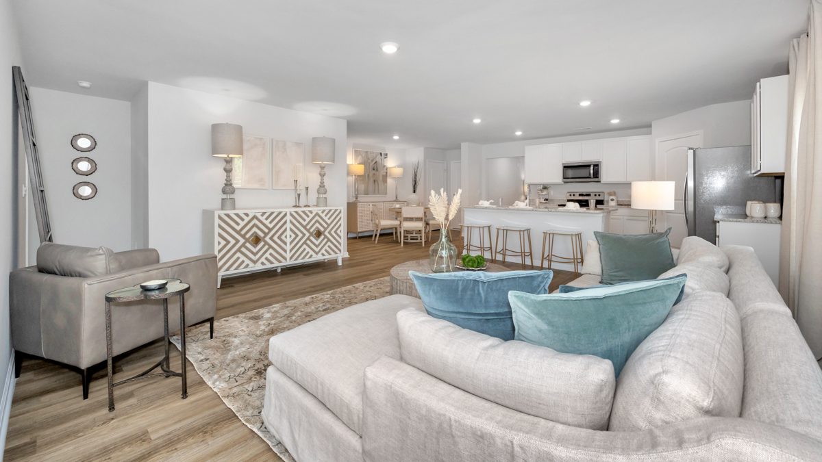 Dining room area with LVP flooring and windows