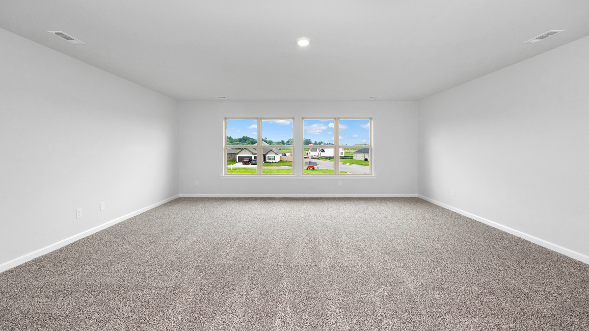 Bonus upstairs room with carpet and windows. Only included in the Victoria II plan