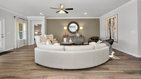 Dining room area with LVP flooring and windows