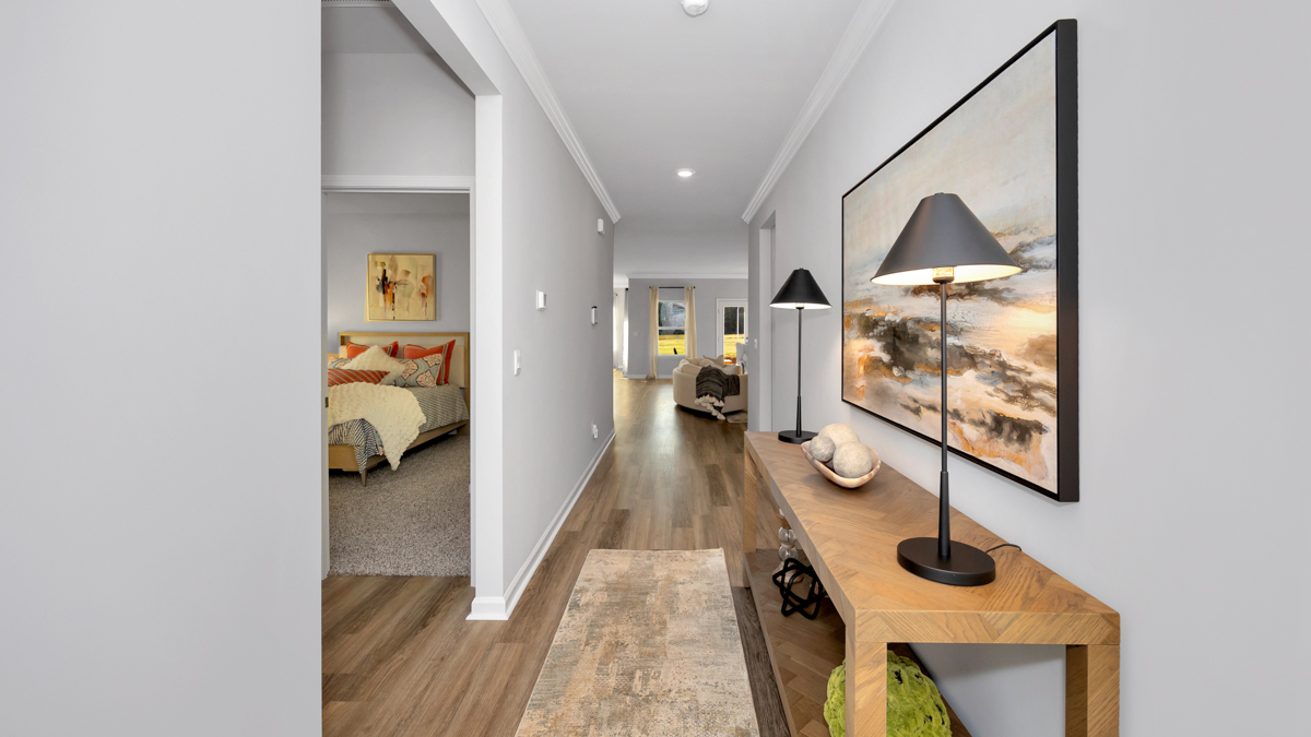 Entry hallway of the home with access to living area