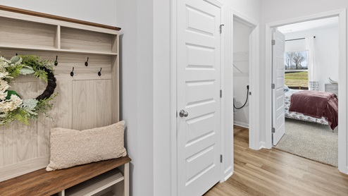 Entry of home with mud bench