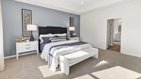 Primary bedroom with carpet