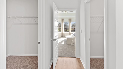 Primary bath with access to walk in closet