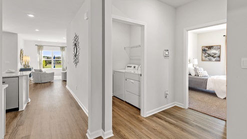 Entry hallway of the home with access to living area