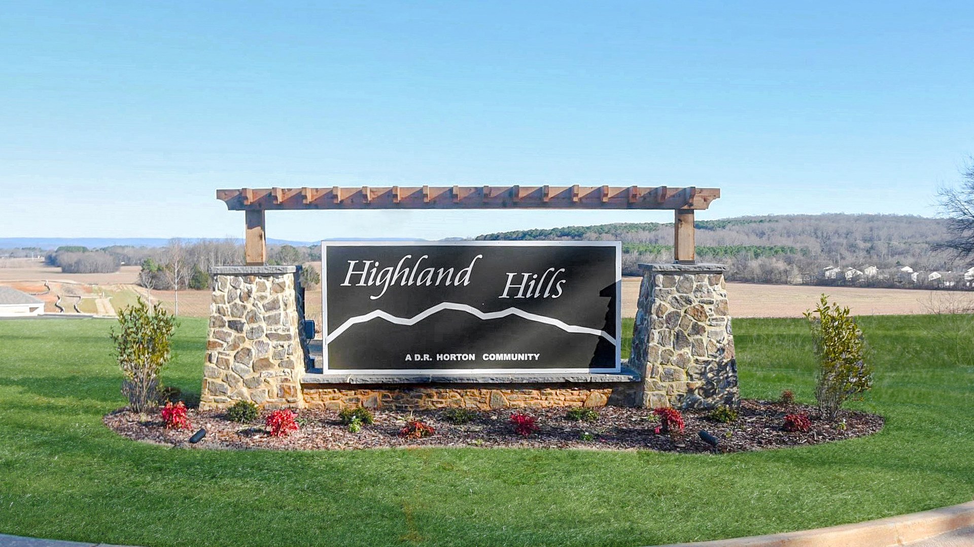 Highland Hills entry monument