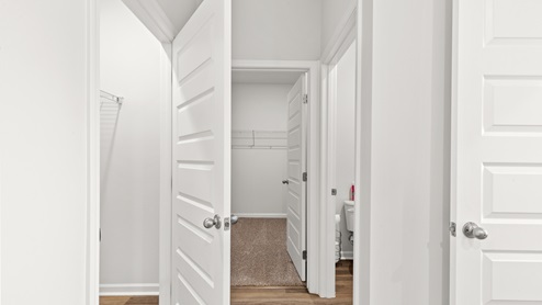 Primary bath with access to walk in closet
