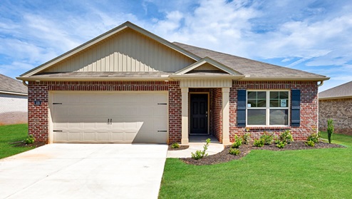 Single story home with brick and two car garage
