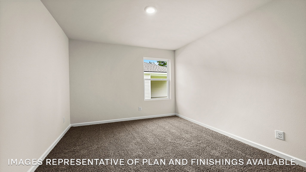 Fourth bedroom with single window and space for full or queen bedroom set
