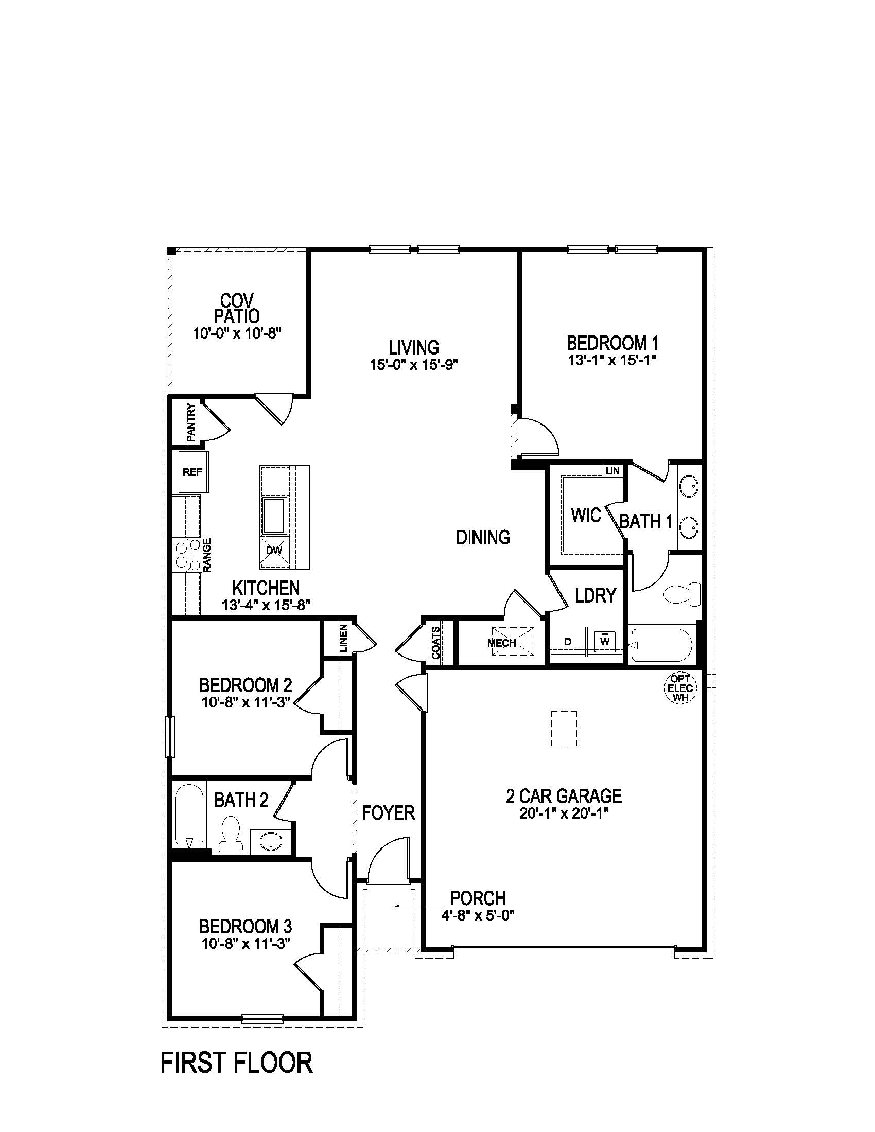 Floor Plan in Belmont Denham Springs, LA D.R. Horton