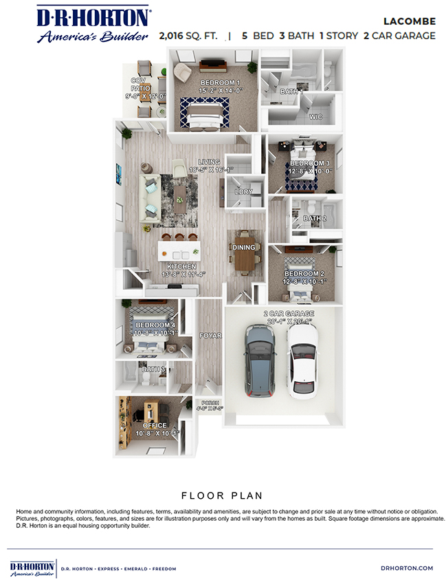 Floor Plan in Belmont Denham Springs, LA D.R. Horton