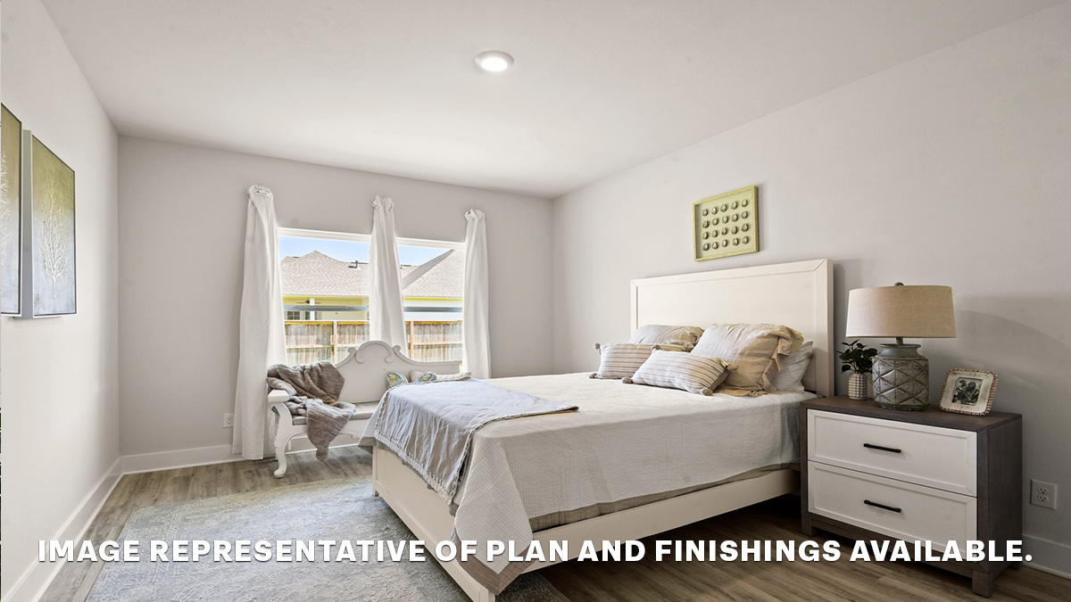 Second bedroom with dual windows and space for queen bedroom set