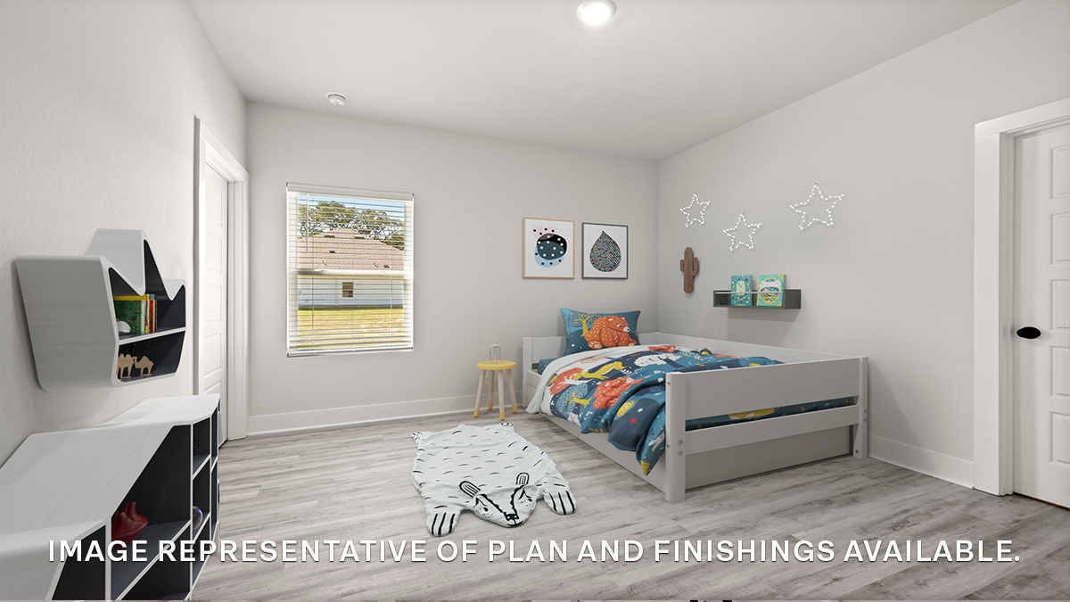 Fourth bedroom with single window and space for full or queen bedroom set